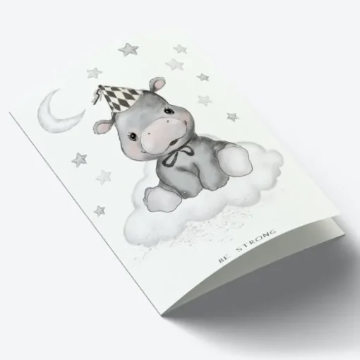 Mouse & Pen A7 Kort Baby Flodhest