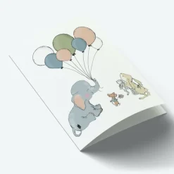Mouse & Pen A7 Kort Elephant Balloon