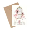 Mouse & Pen A6 Kort Flamingo Balletskole