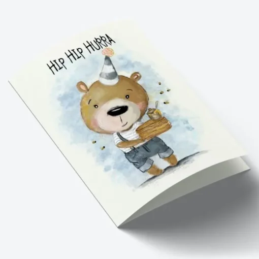 Mouse & Pen A7 Kort, Hip Hip Hurra Dreng