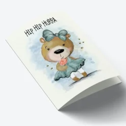 Mouse & Pen A7 Kort, Hip Hip Hurra Pige