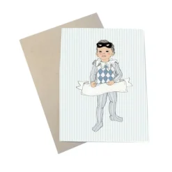 Mouse & Pen A6 Kort Little Harlekin Boy