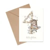 Mouse & Pen A6 Kort Tillykke Talkort - 4 Ar