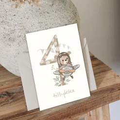 Mouse & Pen A6 Kort Tillykke Talkort - 4 Ar