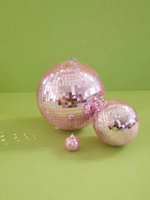 Rice Mellem Diskokugle - Pink