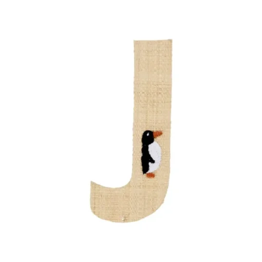 Rice Raffia Klistermærker - J - Pingvin