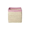 Rice Raffia Opbevaringskurv - Nature/Lyserod