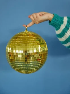 Rice Stor Diskokugle - Guld