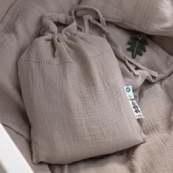 Sebra Musselin Sengetøj, Baby - Seabreeze Beige
