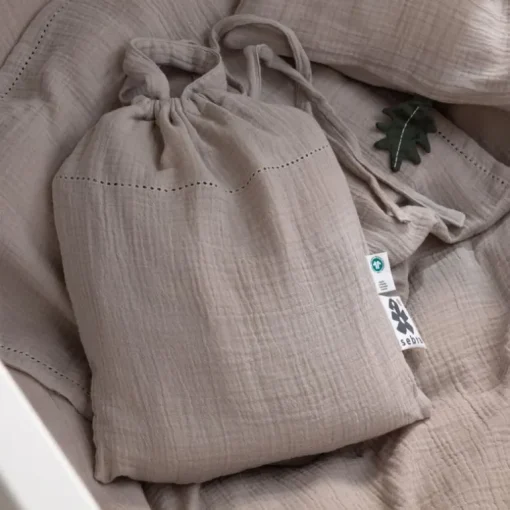 Sebra Musselin Sengetøj, Baby - Seabreeze Beige