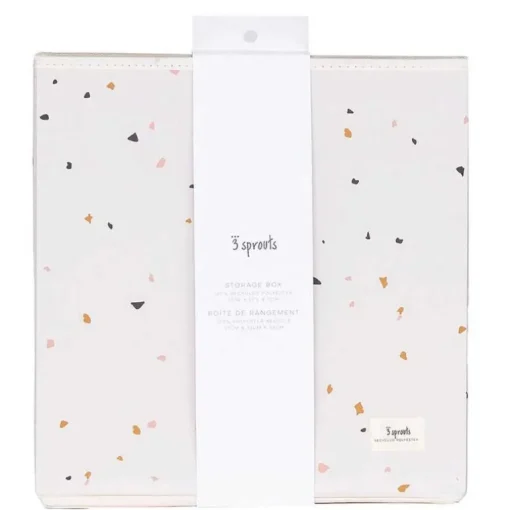 3 Sprouts Opbevaringskasse, Terrazzo/Creme