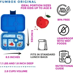 Yumbox Original 6 Rum, Blue/Submarine