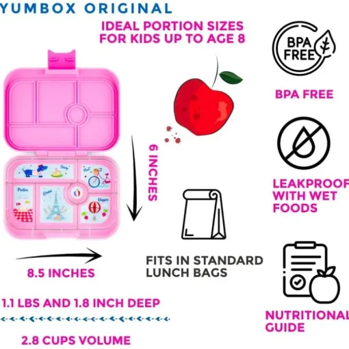 Yumbox Original 6 Rum, Fifi Pink/Paris