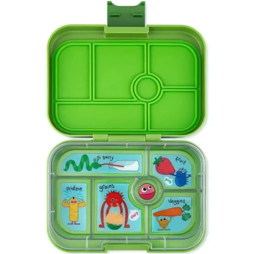Yumbox Original 6 Rum, Matcha Green/Monster