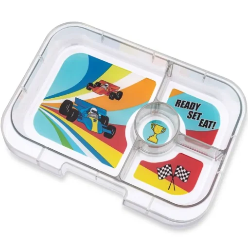 Yumbox Panino 4 Rum, Blue/Race Cars