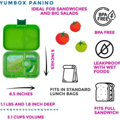 Yumbox Panino 4 Rum, Green/Bike Race